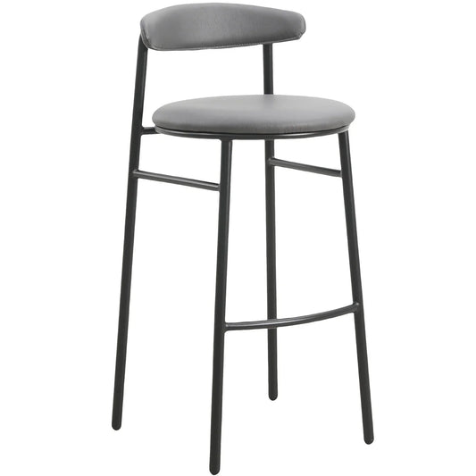 Lume Series Modern Bar Stool Upholstered in Leather for Dining Room and Kitchen - Elax Furniture