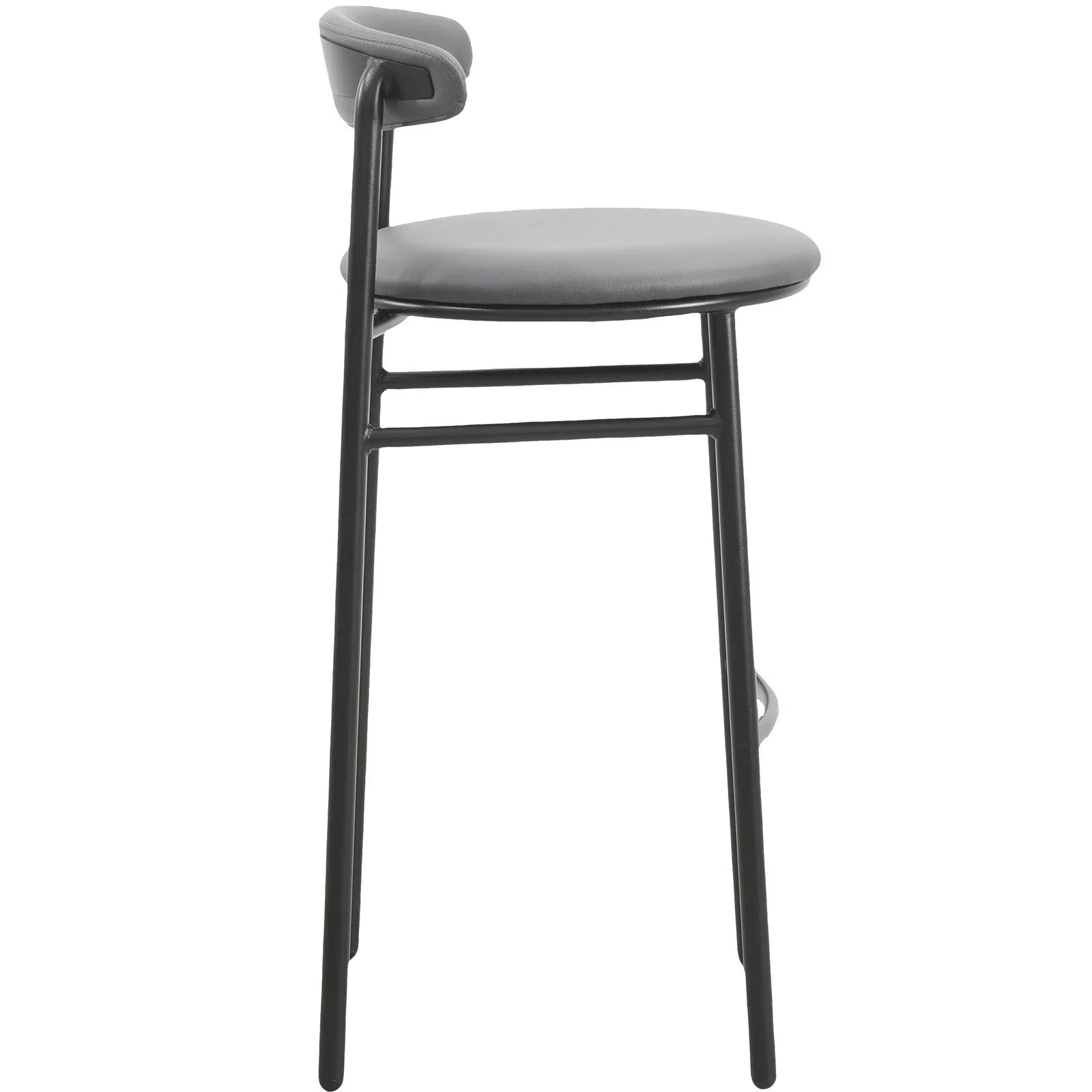 Lume Series Modern Bar Stool Upholstered in Leather for Dining Room and Kitchen - Elax Furniture