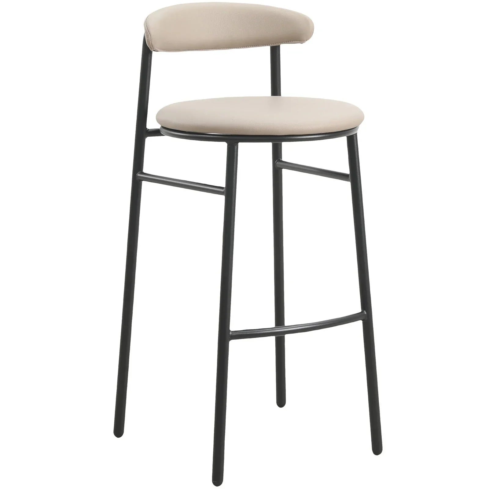 Lume Series Modern Bar Stool Upholstered in Leather for Dining Room and Kitchen - Elax Furniture