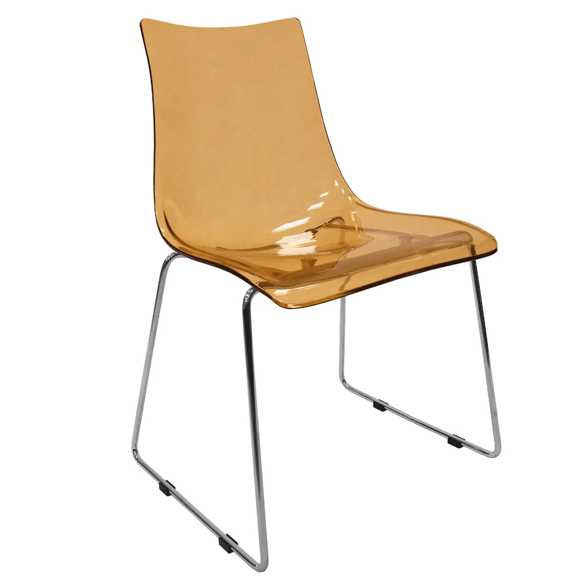 Lima Modern Acrylic Dining Chair With Chrome Base - Elax Furniture