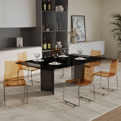 Lima Modern Acrylic Dining Chair With Chrome Base - Elax Furniture