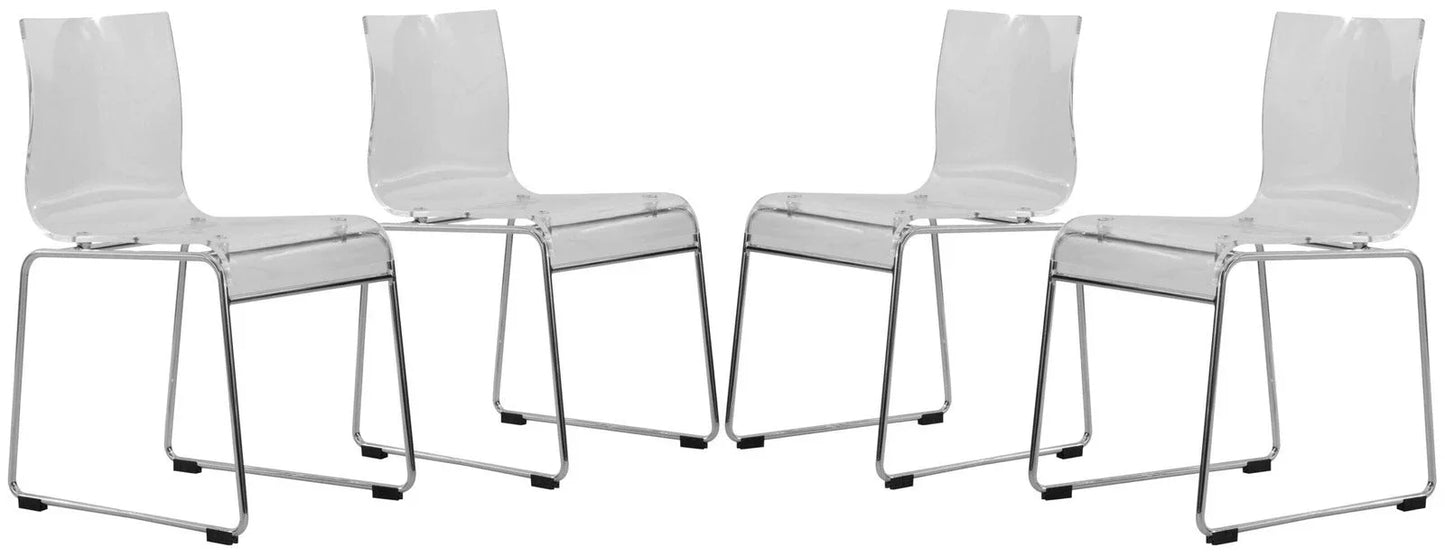 Lima Modern Acrylic Chair Set of 4 - Elax Furniture