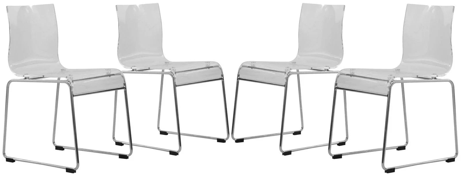 Lima Modern Acrylic Chair Set of 4 - Elax Furniture