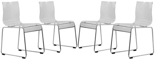 Lima Modern Acrylic Chair Set of 4 - Elax Furniture