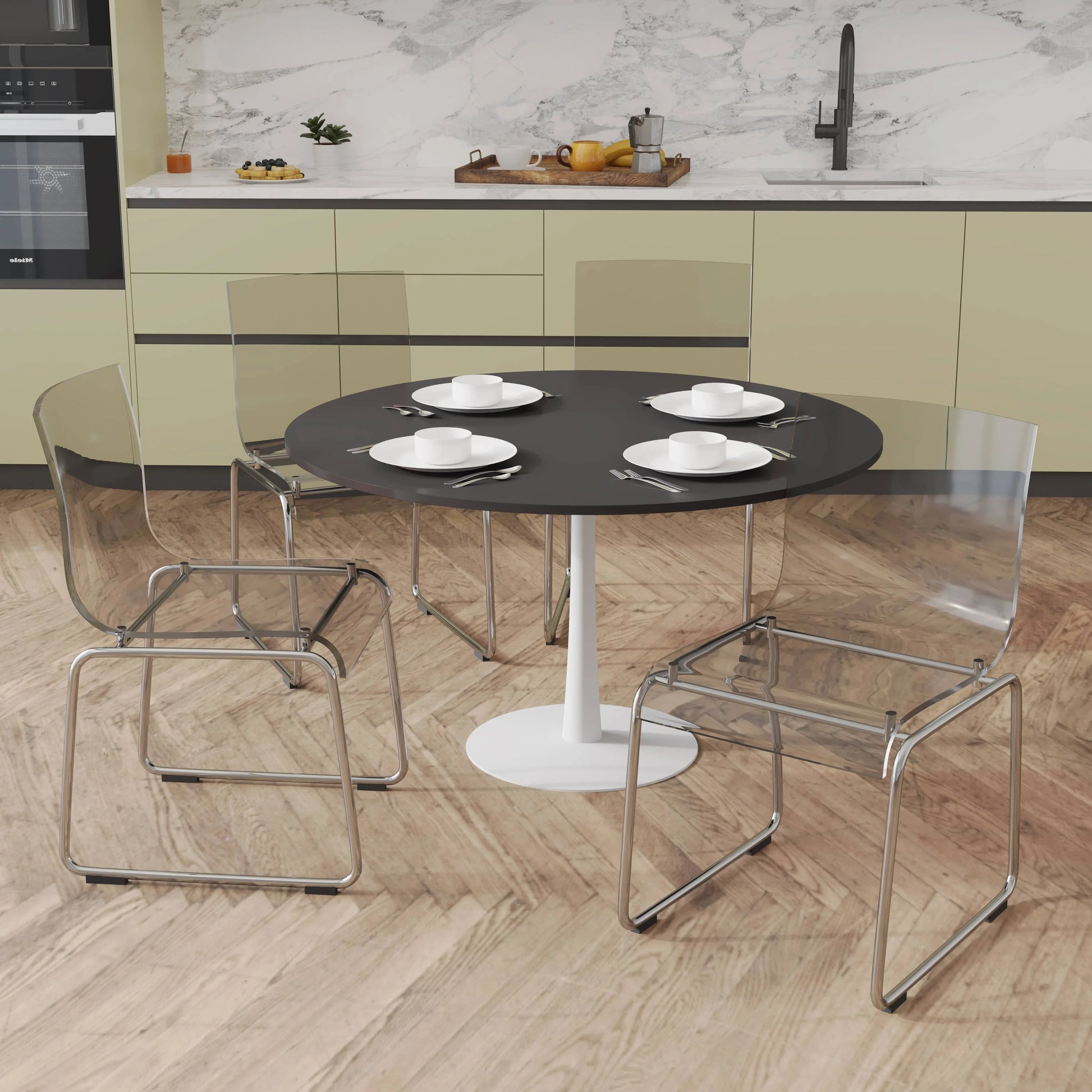 Lima Modern Acrylic Dining Chair With Chrome Base - Elax Furniture