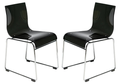 Lima Modern Acrylic Chair Set of 2 - Elax Furniture