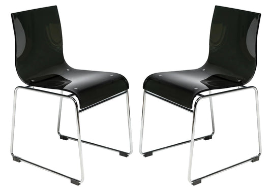 Lima Modern Acrylic Chair Set of 2 - Elax Furniture