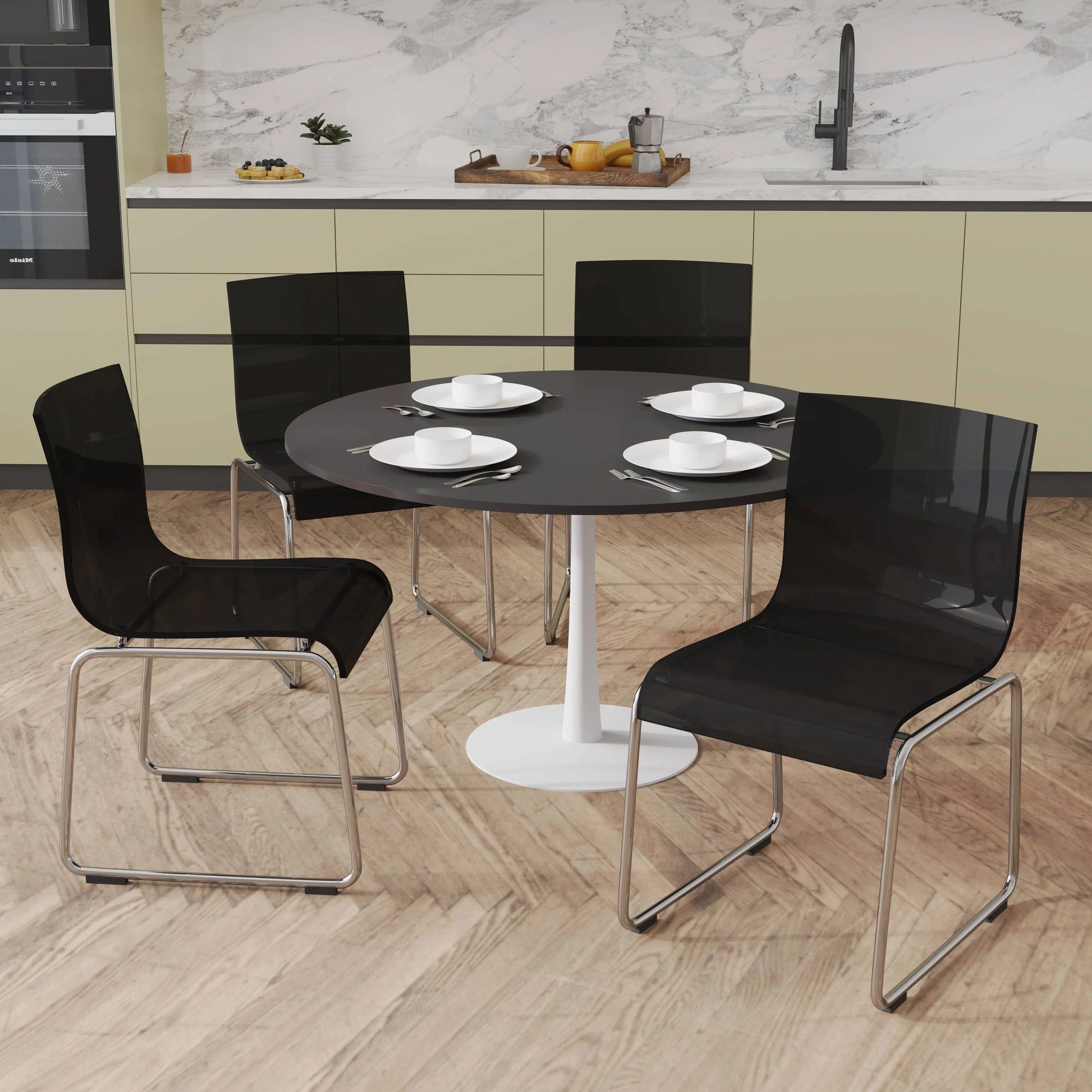 Lima Modern Acrylic Dining Chair With Chrome Base - Elax Furniture