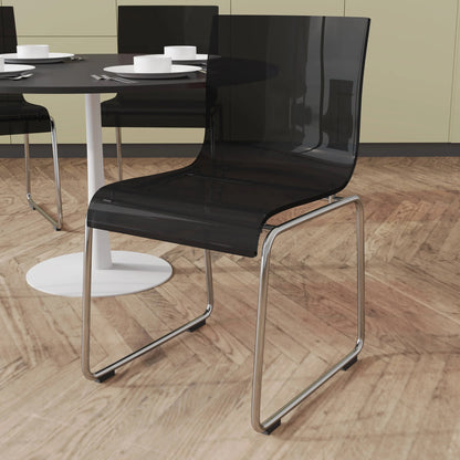 Lima Modern Acrylic Dining Chair With Chrome Base - Elax Furniture