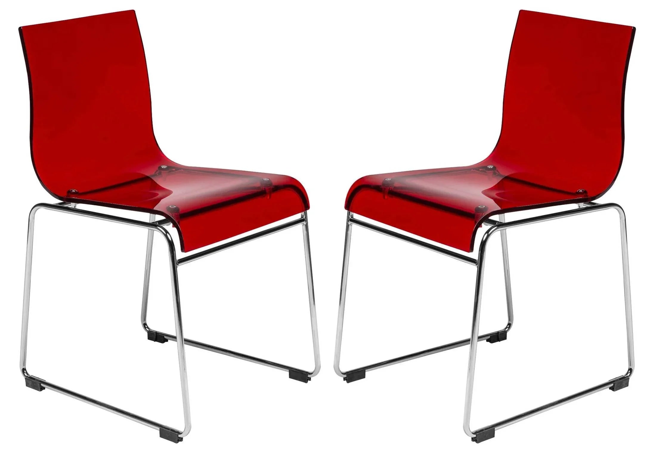 Lima Modern Acrylic Chair Set of 2 - Elax Furniture