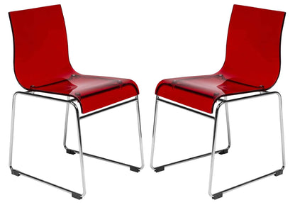 Lima Modern Acrylic Chair Set of 2 - Elax Furniture