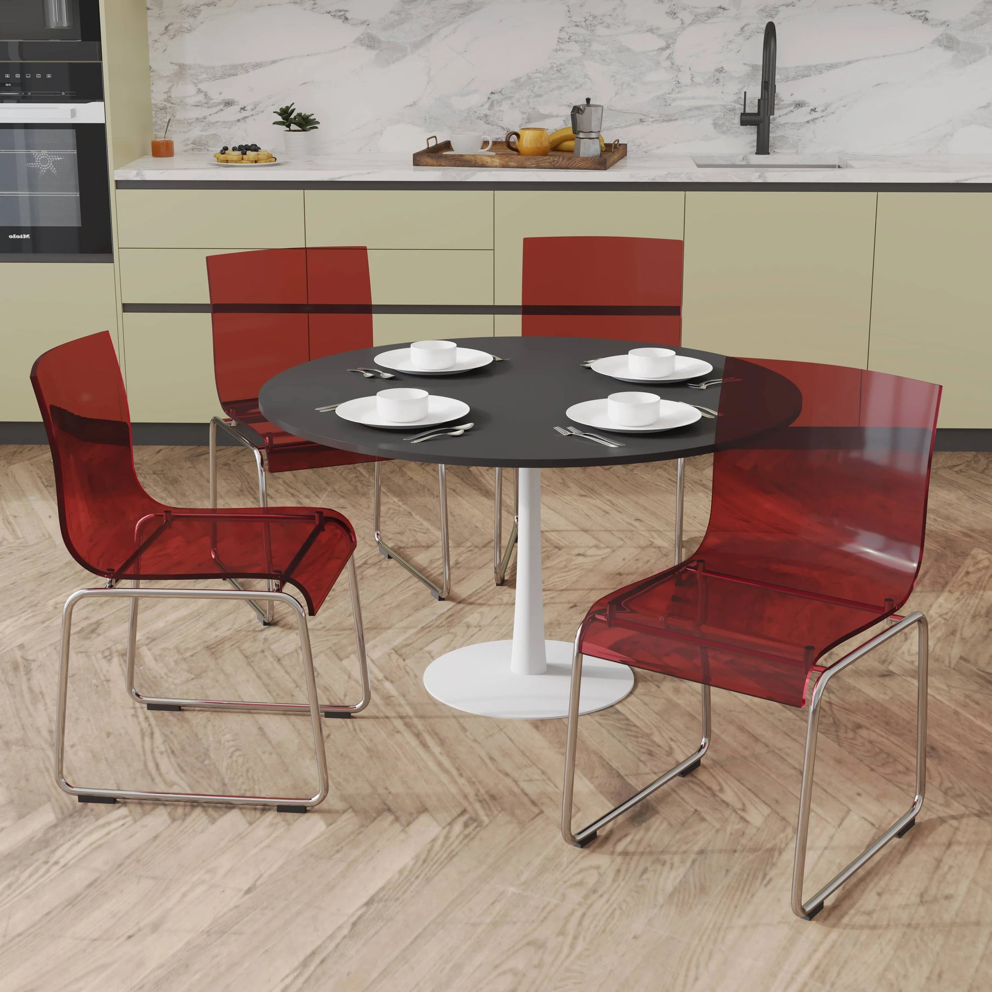 Lima Modern Acrylic Dining Chair With Chrome Base - Elax Furniture
