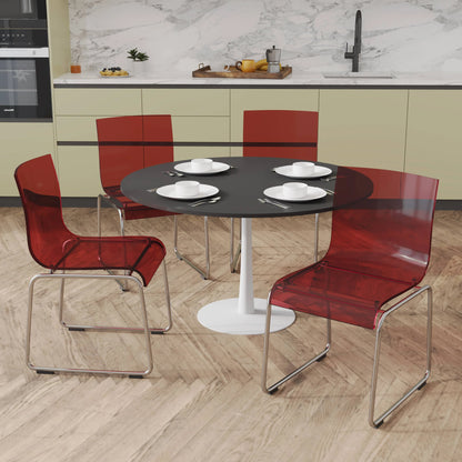 Lima Modern Acrylic Dining Chair With Chrome Base - Elax Furniture