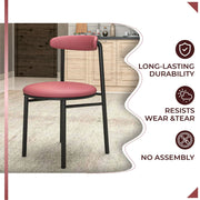 Lume Modern Dining Chair Upholstered in Polyester with Metal Legs - Elax Furniture