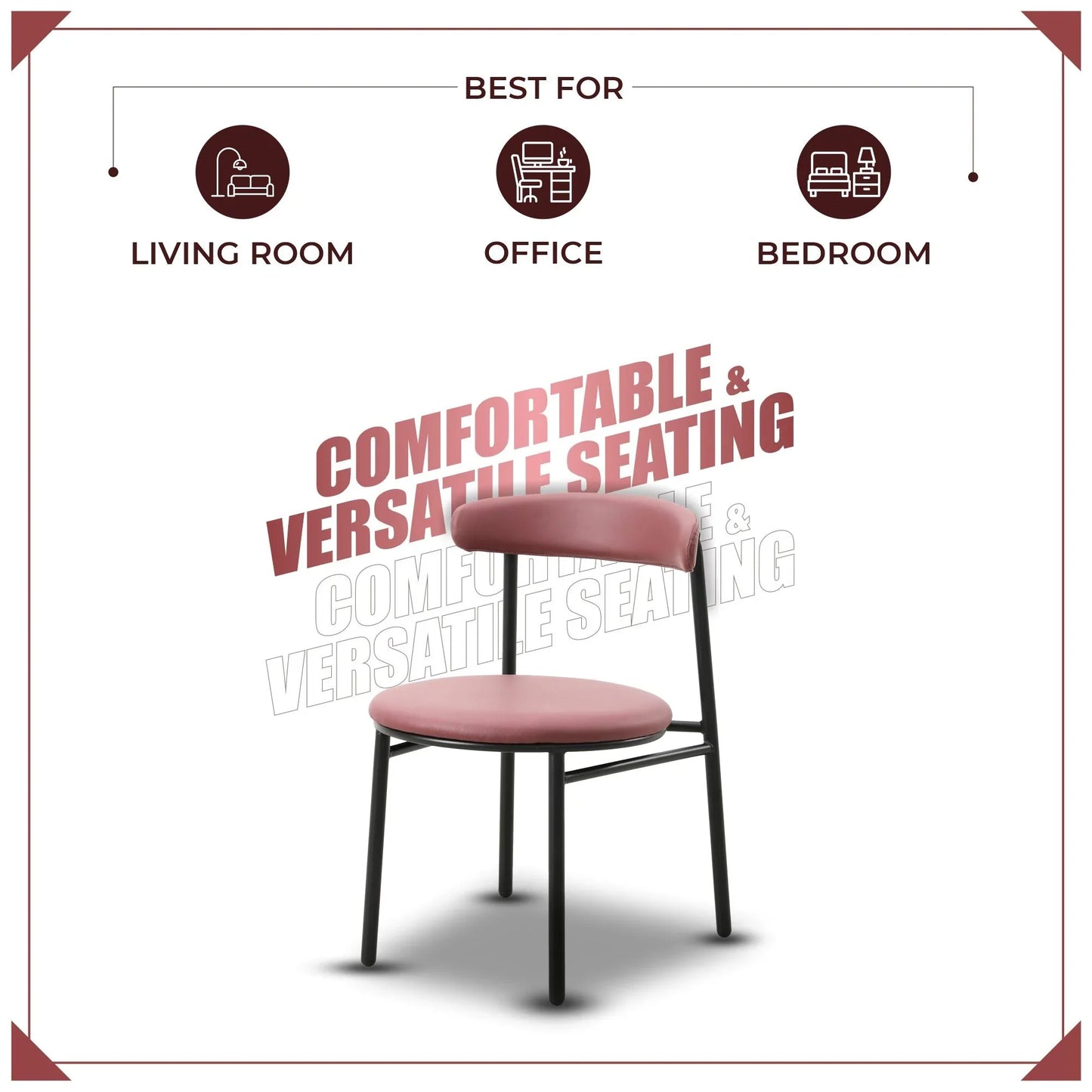 Lume Modern Dining Chair Upholstered in Polyester with Metal Legs - Elax Furniture