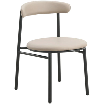Lume Modern Dining Chair Upholstered in Polyester with Metal Legs - Elax Furniture