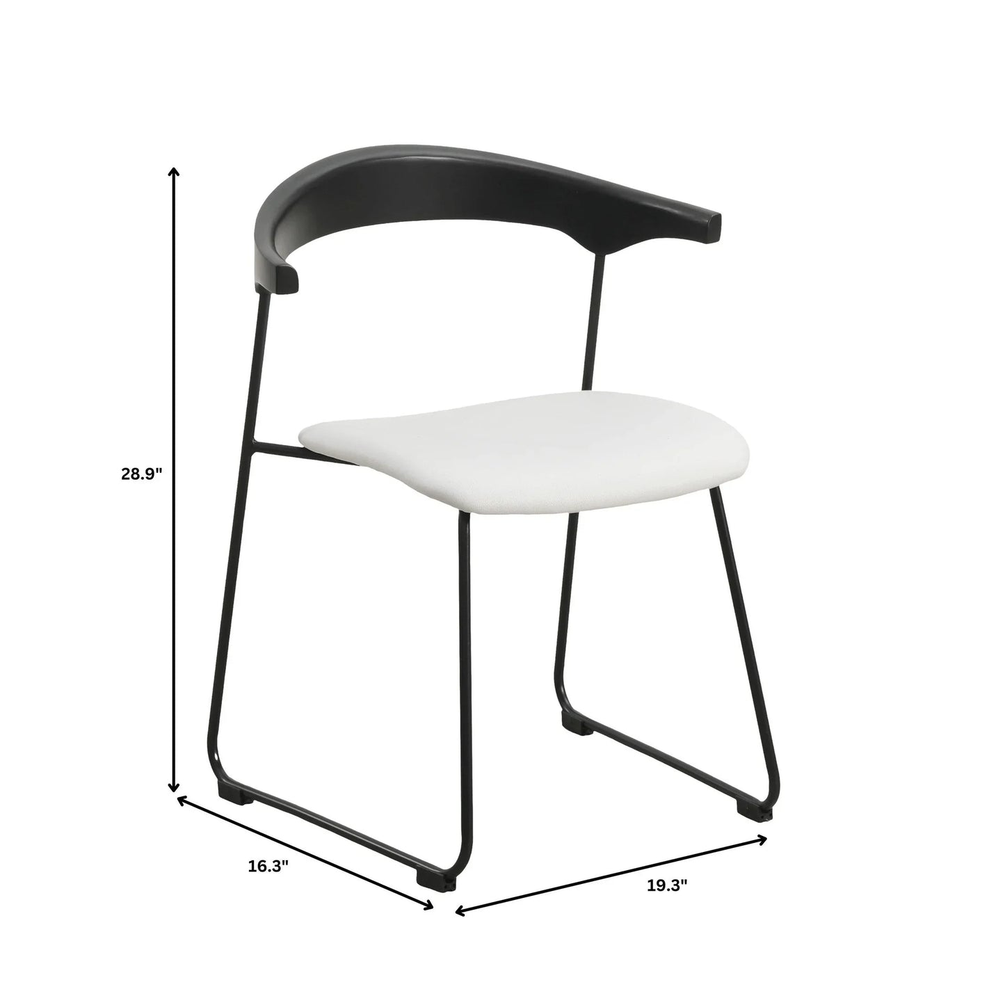 Lyra Dining Chair Upholstered Leather with Iron Legs, Set of 2 - Elax Furniture