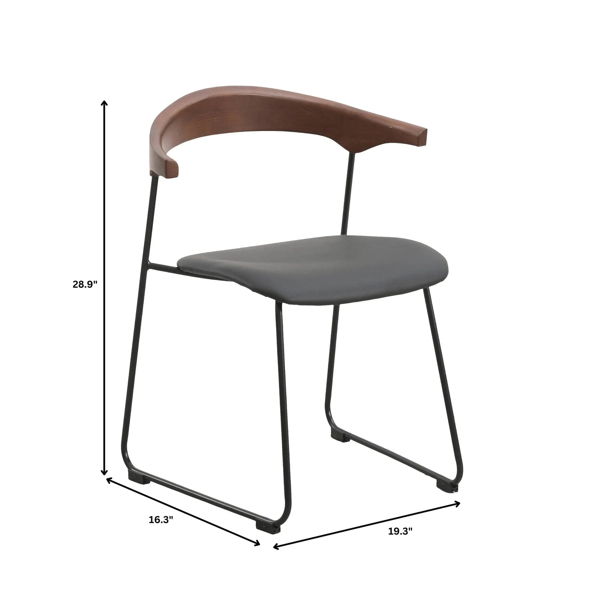 Lyra Dining Chair Upholstered Leather with Iron Legs, Set of 4 - Elax Furniture