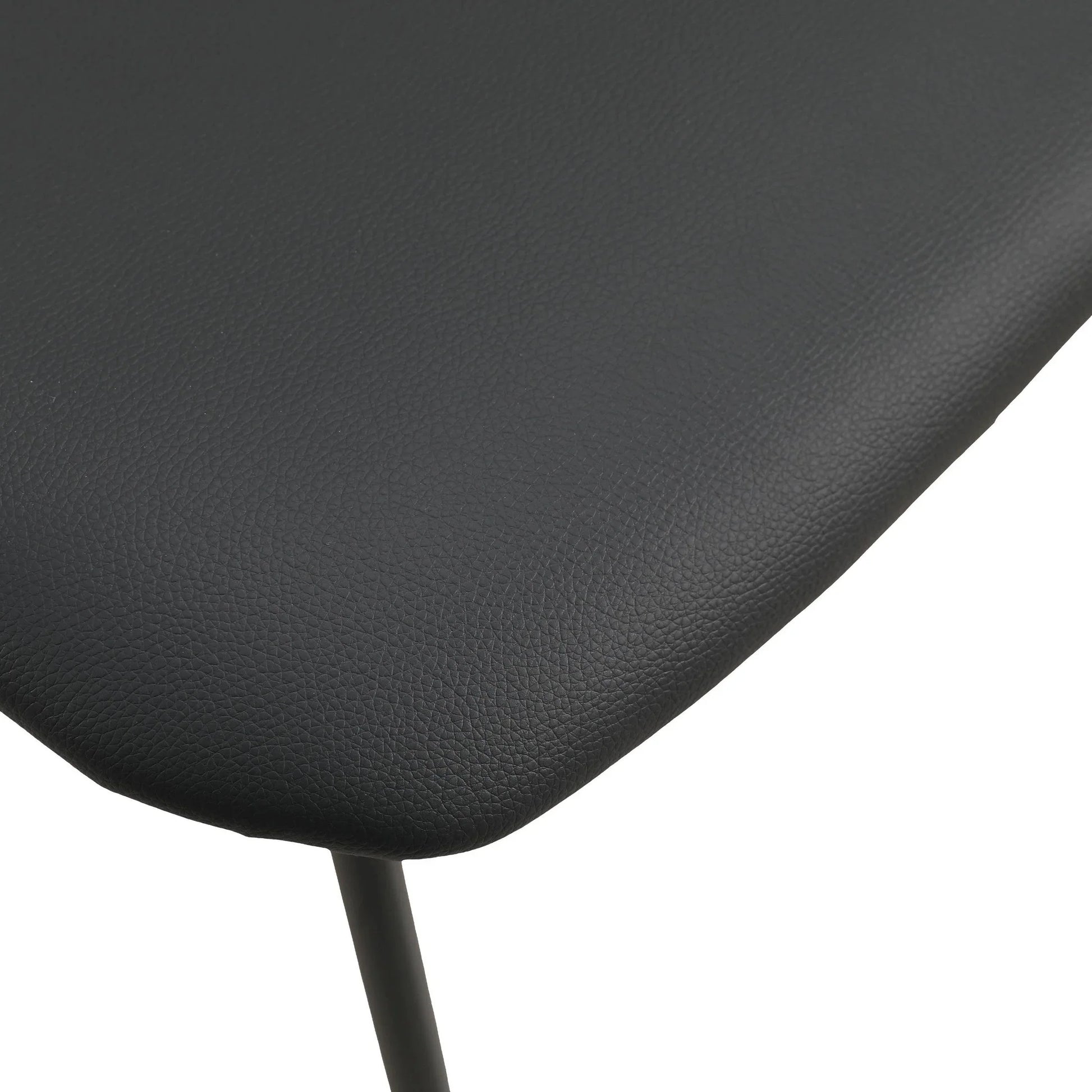 Lyra Dining Chair Upholstered Leather with Iron Legs, Set of 2 - Elax Furniture