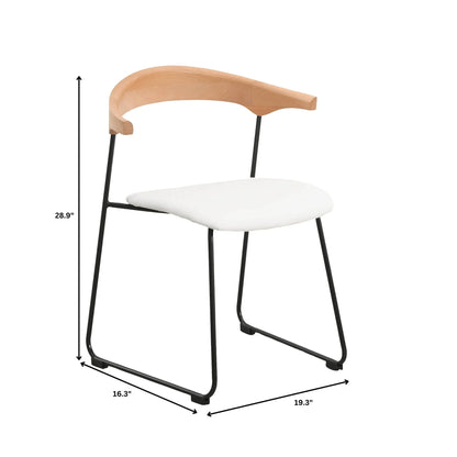 Lyra Dining Chair Upholstered Leather with Iron Legs, Set of 4 - Elax Furniture