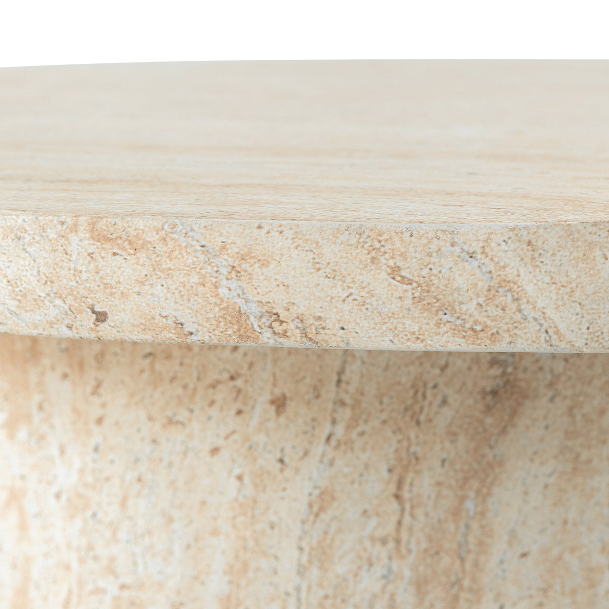 Laura Fiberstone Oval Coffee Table with Pedestal Base for Indoor and Outdoor