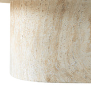 Laura Fiberstone Oval Coffee Table with Pedestal Base for Indoor and Outdoor