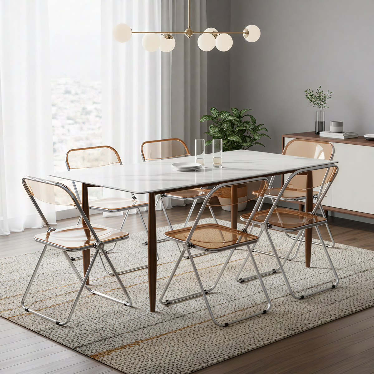 Lawrence Acrylic Folding Chair With Metal Frame