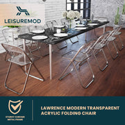 Lawrence Acrylic Folding Chair With Metal Frame - Elax Furniture