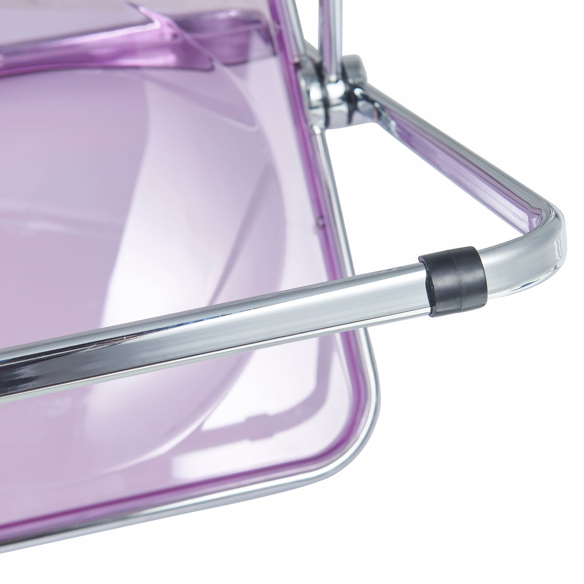 Lawrence Acrylic Folding Chair With Metal Frame Chrome Magenta Folding Chair Leisuremod