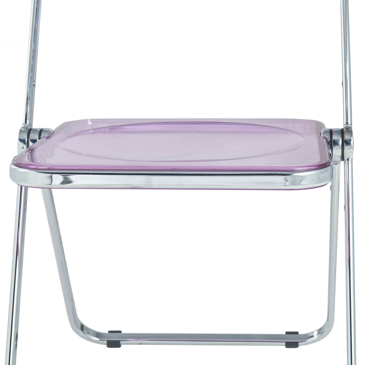 Lawrence Acrylic Folding Chair With Metal Frame Chrome Magenta Folding Chair Leisuremod
