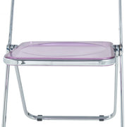 Lawrence Acrylic Folding Chair With Metal Frame Chrome Magenta Folding Chair Leisuremod