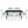 Lawrence 7-Piece Dining Set: Folding Acrylic Chairs & Rectangular Wood Table