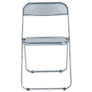Lawrence Acrylic Folding Chair With Metal Frame Chrome Transparent Black Folding Chair Leisuremod