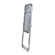 Lawrence Acrylic Folding Chair With Metal Frame Chrome Transparent Black Folding Chair Leisuremod