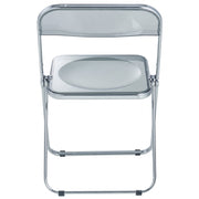 Lawrence Acrylic Folding Chair With Metal Frame Chrome Transparent Black Folding Chair Leisuremod