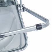 Lawrence Acrylic Folding Chair With Metal Frame Chrome Transparent Black Folding Chair Leisuremod