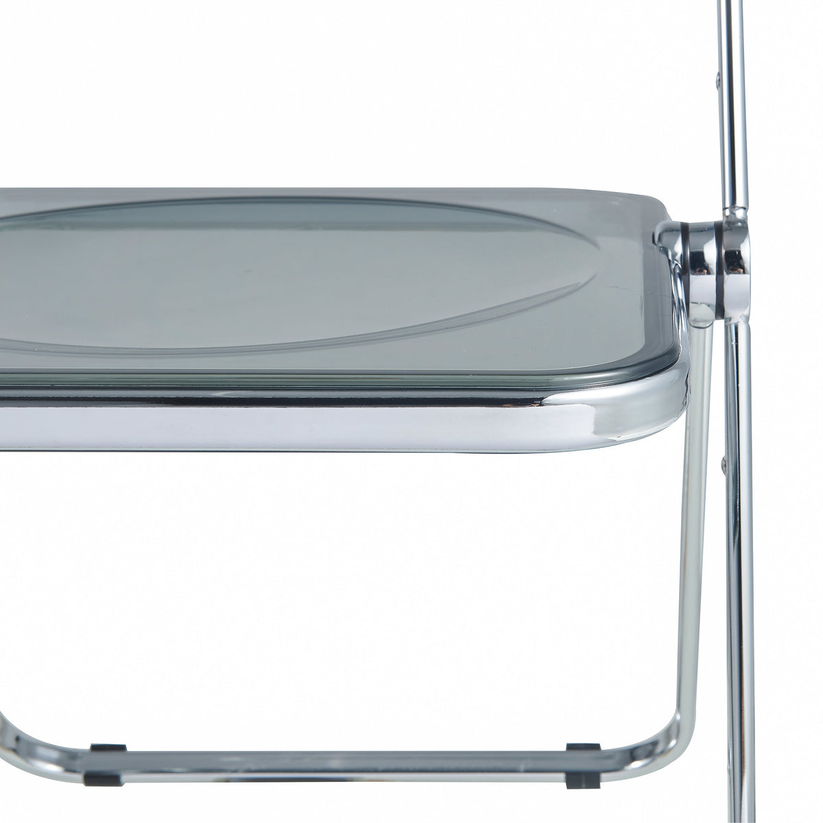Lawrence Acrylic Folding Chair With Metal Frame Chrome Transparent Black Folding Chair Leisuremod