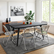 Lawrence Acrylic Folding Chair With Metal Frame Chrome Transparent Black Folding Chair Leisuremod