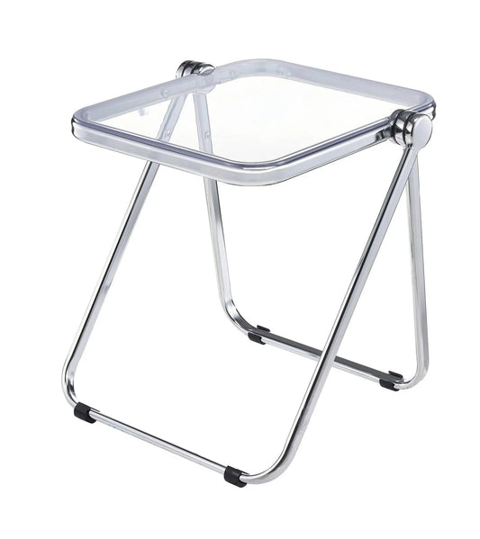Lawrence Square Folding Side Table with Plastic Tabletop in Chrome Aluminum Frame - Elax Furniture