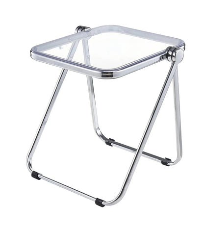 Lawrence Square Folding Side Table with Plastic Tabletop in Chrome Aluminum Frame - Elax Furniture