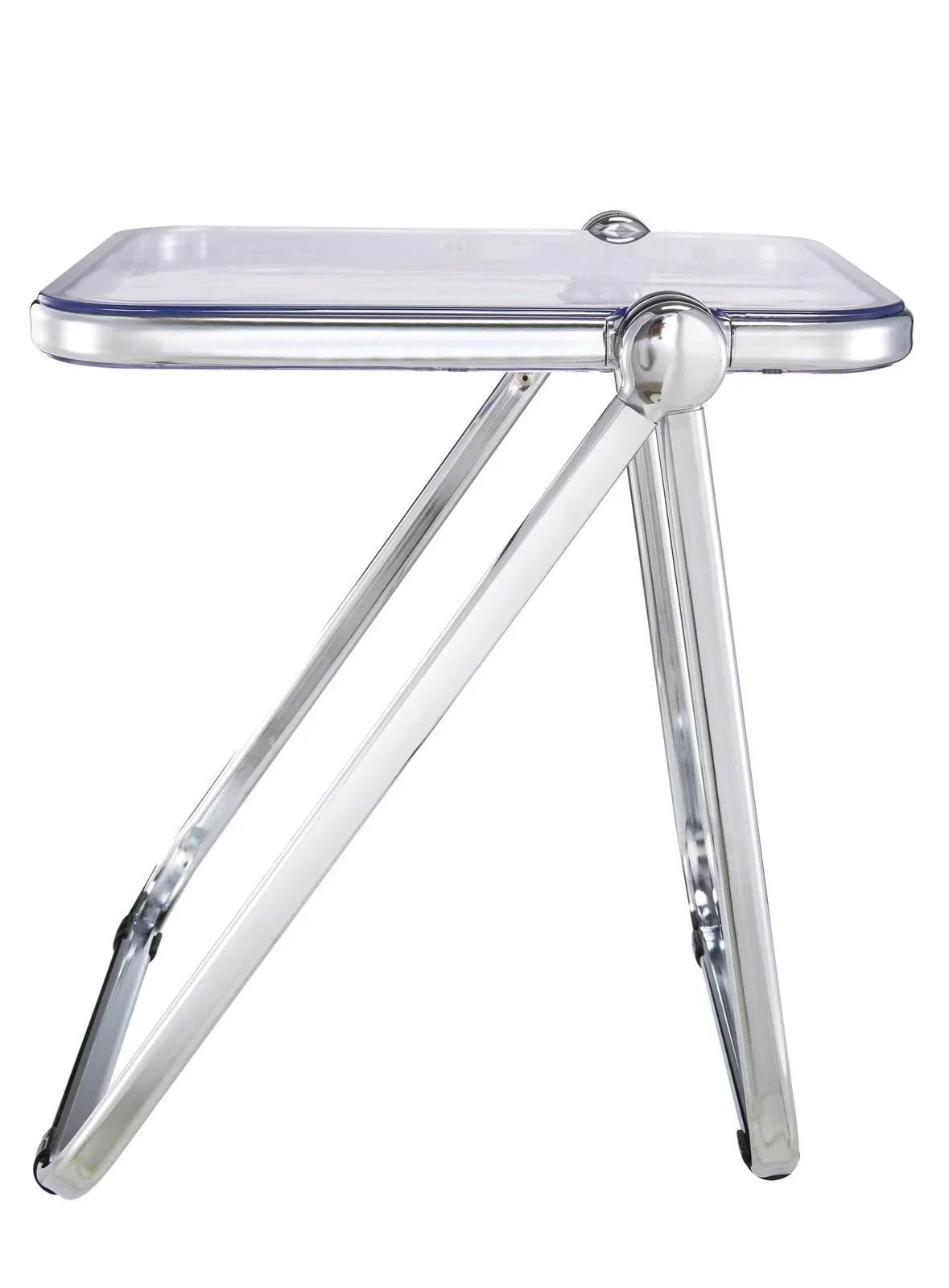 Lawrence Square Folding Side Table with Plastic Tabletop in Chrome Aluminum Frame - Elax Furniture