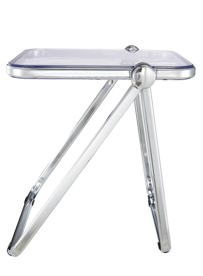 Lawrence Square Folding Side Table with Plastic Tabletop in Chrome Aluminum Frame - Elax Furniture