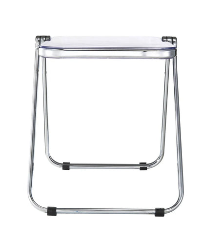 Lawrence Square Folding Side Table with Plastic Tabletop in Chrome Aluminum Frame - Elax Furniture