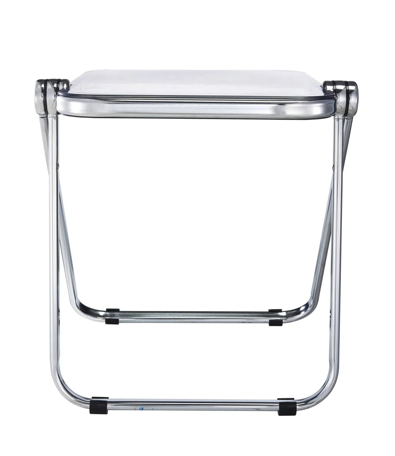 Lawrence Square Folding Side Table with Plastic Tabletop in Chrome Aluminum Frame - Elax Furniture