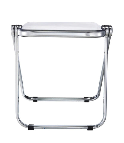 Lawrence Square Folding Side Table with Plastic Tabletop in Chrome Aluminum Frame - Elax Furniture