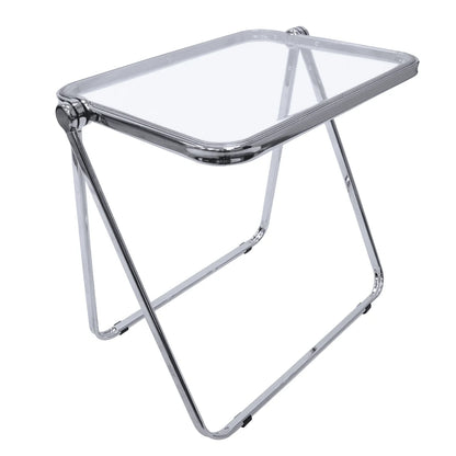 Square Folding Side Table with Plastic Tabletop and Iron Frame - Elax Furniture