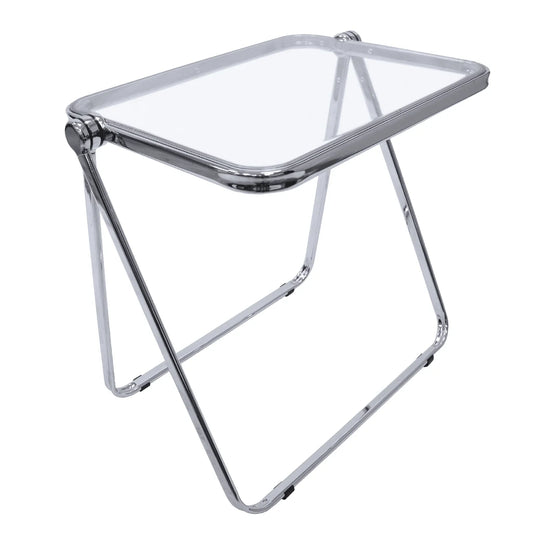 Square Folding Side Table with Plastic Tabletop and Iron Frame - Elax Furniture