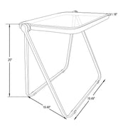 Square Folding Side Table with Plastic Tabletop and Iron Frame - Elax Furniture