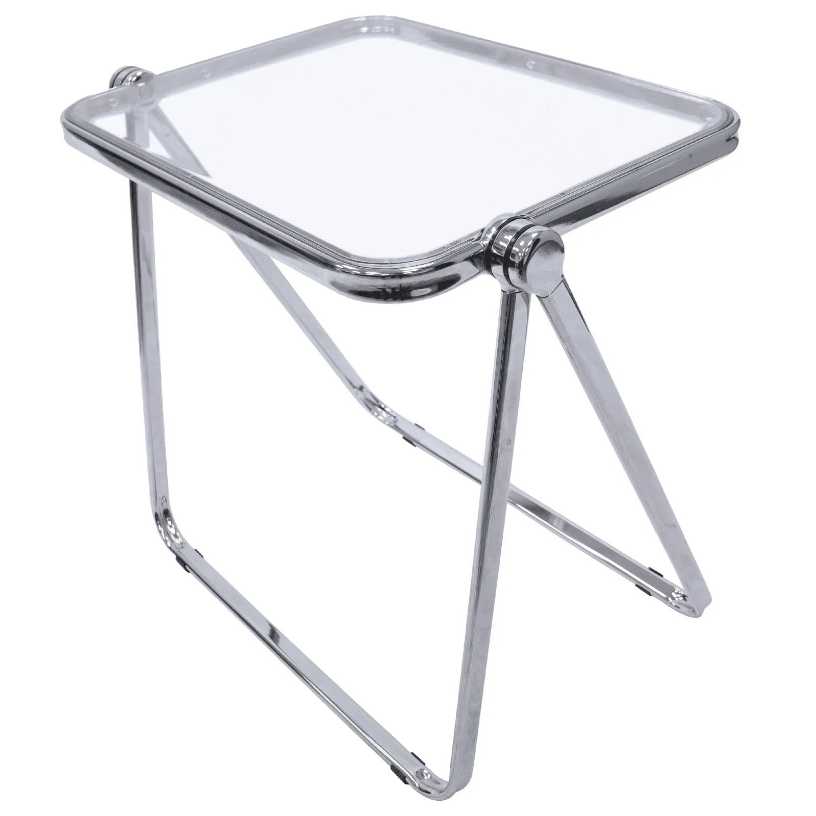 Square Folding Side Table with Plastic Tabletop and Iron Frame - Elax Furniture