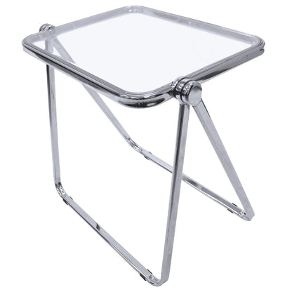Square Folding Side Table with Plastic Tabletop and Iron Frame - Elax Furniture